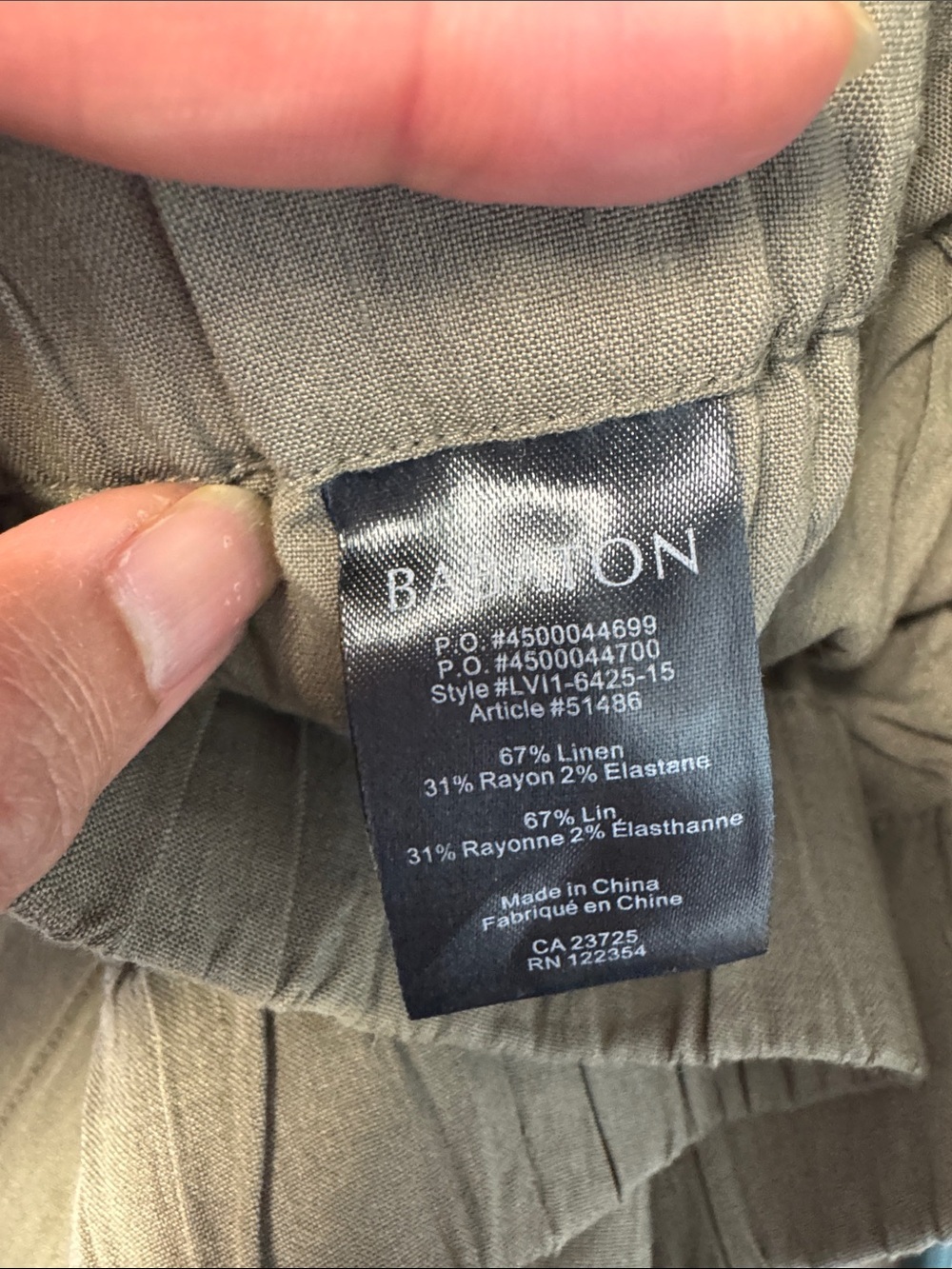 Babaton Linen Blend Pull On Pants Size S Relaxed Minimalist Trousers Office Chic - Picture 12 of 13